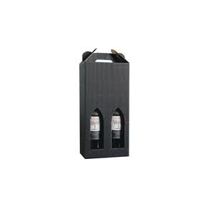 Gavekarton sort blge til 2 flasker